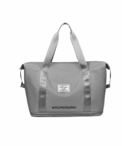 Supersonic Sports Gym Duffel Bag with Wet Pocket & Water-Resistant Material - Grey