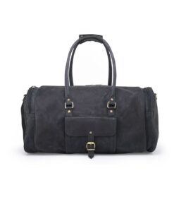 Supreme Leather Genuine Leather Travel Bag - Black