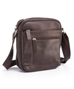 Supreme Leather Genuine Leather Unisex Messenger Bag - Brown