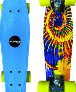 Surge Manic Icon Skateboard - Black Cruiser - Blue