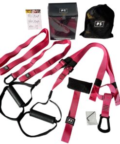 Suspension Trainer System Body Weight Exerciser Strength Training Equipment - Pink