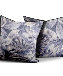 Sweet Basil Grey Velvet Scatter Cushion Set of 2 (Inner included) 50cm