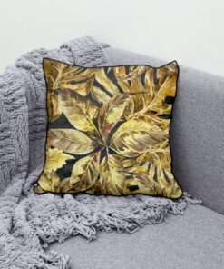 Sweet Basil Ochre Velvet Scatter Cushion Set of 2 (Inner included) 50cm