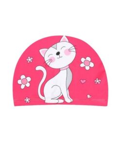 Swimming Cap for Kids Unisex - Pink Cat