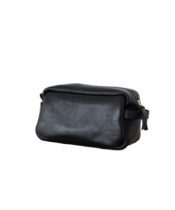 Swish and Swank - Leather Toiletry Bag - Black