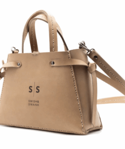 Swish and Swank - Small Ruby Leather Handbag - Nude Pink