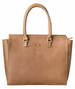 Swish & Swank Cognac Naomi Leather Handbag - Tan