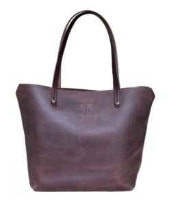 Swish & Swank Eve Brown Leather Tote Bag