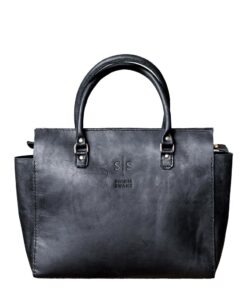 Swish & Swank Noami Leather Handbag - Black