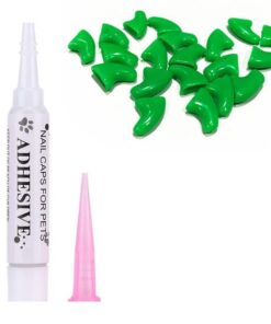 Synergy360 Cat Soft Nail Caps,Claw Cover and Glue Set - L - Green