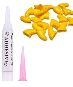 Synergy360 Cat Soft Nail Caps,claw Cover and glue Set - S - Yellow