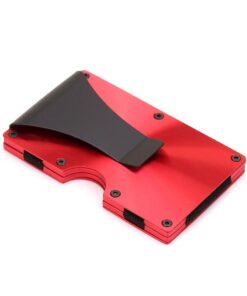 T4U Aluminium Minimalist Card Holder & Money Clip RFID Blocking - Red