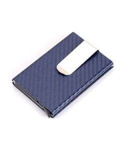 T4U Pop-Up Card Holder with RFID Protection - Blue Carbon Finish