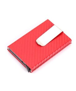 T4U Pop-Up Card Holder with RFID Protection - Red Carbon Finish