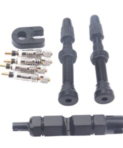 T4U Tubeless Valve Set with Tools and 4 Cores (40mm) - Black