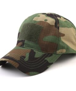TacSpec Basic Tactical Cap with Hook & Loop - Brown/Green/Woodland Camo