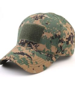 TacSpec Basic Tactical Cap with Hook & Loop - Brown/Green/Woodland Digital Camo