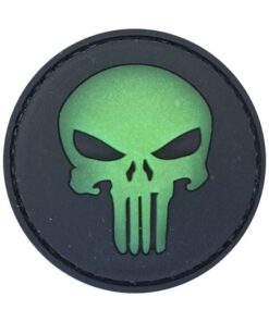TacSpec Glow in the Dark "Punisher" PVC Velcro Patch