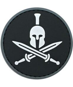 TacSpec "Round Spartan Molon Labe" PVC Velcro Patch - White/Black