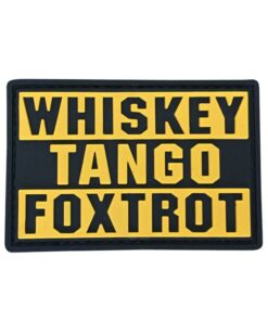 TacSpec "Whiskey Tango Foxtrot" PVC Velcro Patch - Black/Yellow