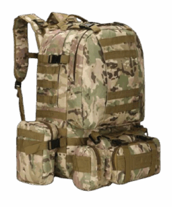 Tactical Backpack with 3 Molle Bags - Black (55l) - Camo