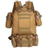 Tactical Backpack with 3 Molle Bags - Khaki (55l)
