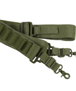 Tactical Bandolier Multi-Function Adjustable 2 Point Shotgun Shell Sling - Green