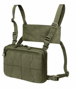 Tactical Chest Rig Pouch with Harness Pockets and Chest Strap Holder Vest - Green