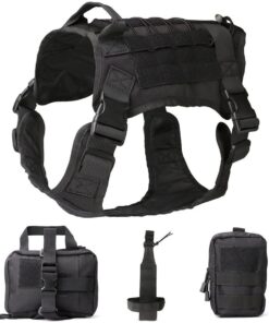 Tactical Dog Harness Vest Set - Black XL