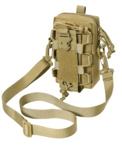 Tactical EDC Belt Pouch Molle Bag Organizer with Shoulder Strap - Brown