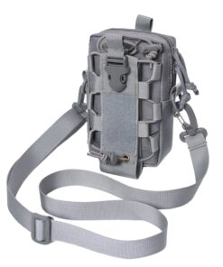 Tactical EDC Belt Pouch Molle Bag Organizer with Shoulder Strap - Grey