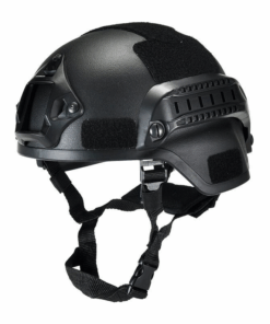 Tactical Helmet with NVG Mount and Side Rails Black