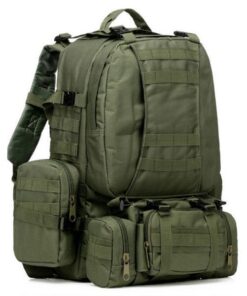 Tactical Military Backpack - 3 Molle Bags - Olive Green