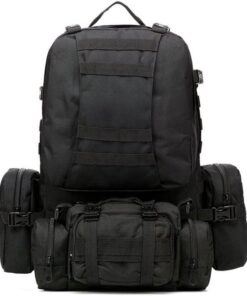 Tactical Military Backpack 55L Large Army Detachable Molle Bag - Black