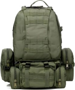 Tactical Military Backpack 55L Large Army Detachable Molle Bag - Green
