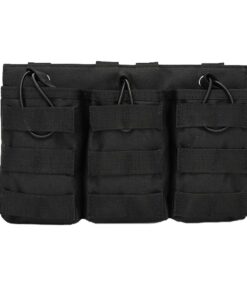 Tactical Outdoor Triple Pouch Open Top Mag Pouch for Pistol and Rifle-Black