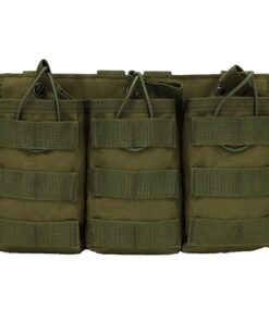 Tactical Outdoor Triple Pouch Open Top Mag Pouch for Pistol and Rifle-Green