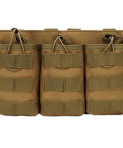 Tactical Outdoor Triple Pouch Open Top Mag Pouch for Pistol and Rifle-Tan