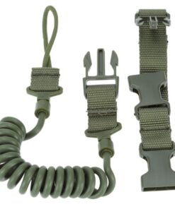 Tactical Pistol Lanyard Handgun Elastic Sling Anti-lost Hanging Buckle Rope - Green
