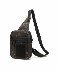 Tactical Shoulder Bag Pack with Holster - Black Camo