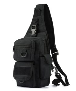 Tactical Sling Bag with Pistol Holster - Black - Black
