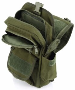 Tactical Sling Bag with Pistol Holster - Black - Green