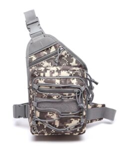 Tactical Sling Shoulder Bag With Pistol Holster - acu camo