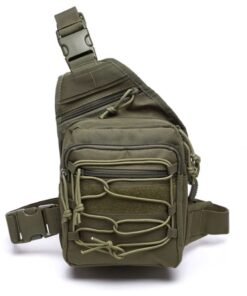 Tactical Sling Shoulder Bag With Pistol Holster - green