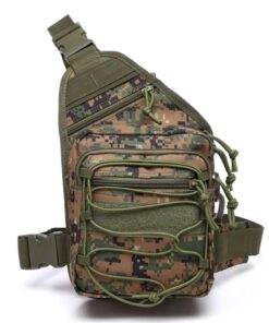 Tactical Sling Shoulder Bag With Pistol Holster - pixel camo