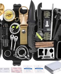 Tactical Survival Multi-Function Kit,20 in 1 -Black