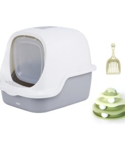 TALI Cat Litter Box with scoop Enclosed Cat Toilet Potty for less Odor