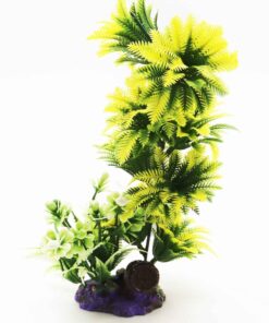 Tall Aquarium Plants Fish Tank Decorations - 23cm Green & Yellow Plants