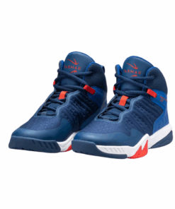 Tarmak Kids' Intermediate Basketball Shoes SS500H - Navy/Red - UK 5.5