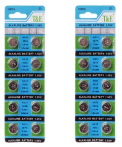 T&E AG13 | 357A | CX44 | LR44W Alkaline Batteries 1.55V 20 Pack Bundle